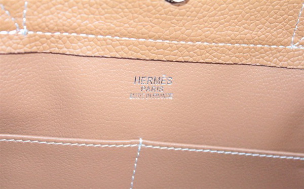Replica Hermes Cowhide Cabag Weekender Bag Silver Light Coffee 6008 On Sale